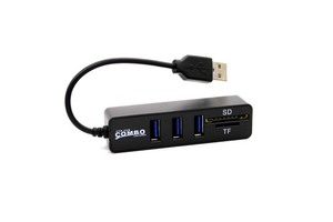מפצל USB קומבו + קורא כרטיסים