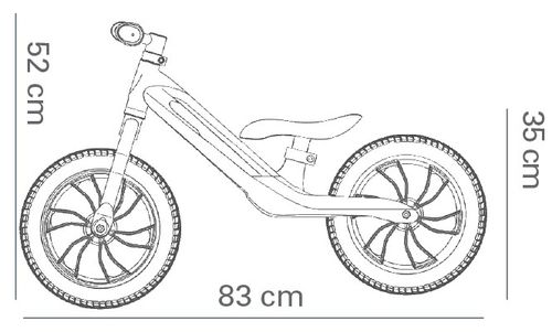 Racer אופני איזון קלילים במיוחד עם שלדת מגנזיום, מושב וידית מתכווננים - ירוק לבן 