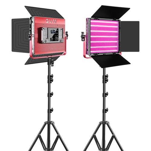 קיט 2 פנסי לד צבעוני RGB לאולפן Gvm -1200D