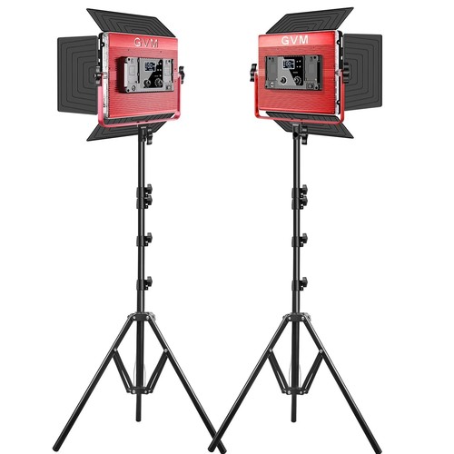 קיט 2 פנסי לד צבעוני RGB לאולפן Gvm -1200D