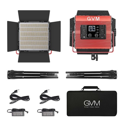 קיט 2 פנסי לד צבעוני RGB לאולפן Gvm -1200D