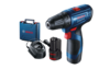 מברגה 12V דגם GSR 120 כולל מטען ו-2 סוללות 2AH מבית BOSCH בוש