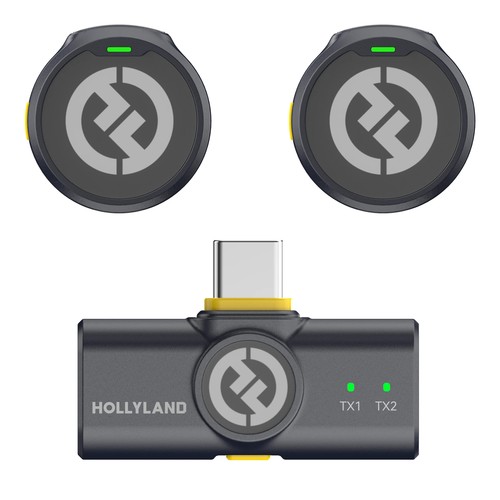 מערכת מיקרופון אלחוטית 2 משדרים Hollyland Lark M2 Duo Type-C