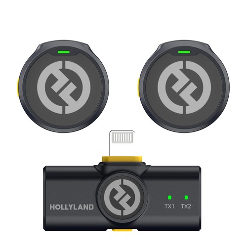 מערכת מיקרופון אלחוטית 2 משדרים Hollyland LARK M2 Duo Iphone