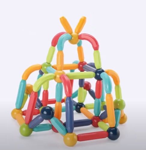 משחק הרכבה מקלות וכדורים מגנטי 120 חלקים