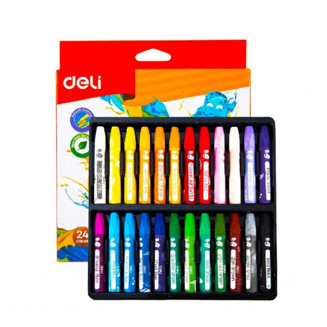 סט 24 פסטל שמן DELI Oil Pastels