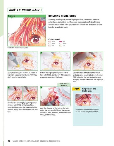 חוברת הדרכה לציור מנגה עם טושי קופיק MANGA ARTISTS COPIC MARKER
