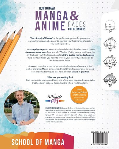 חוברת הדרכה לציור מנגה ואנימה SCHOOL OF MANGA - HOW TO DRAW MANGA& ANIME FACES 
