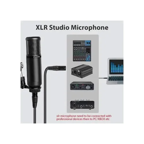 XLR מיקרופון לפודקאסט והקלטות בחיבור Maono AU-PM320s