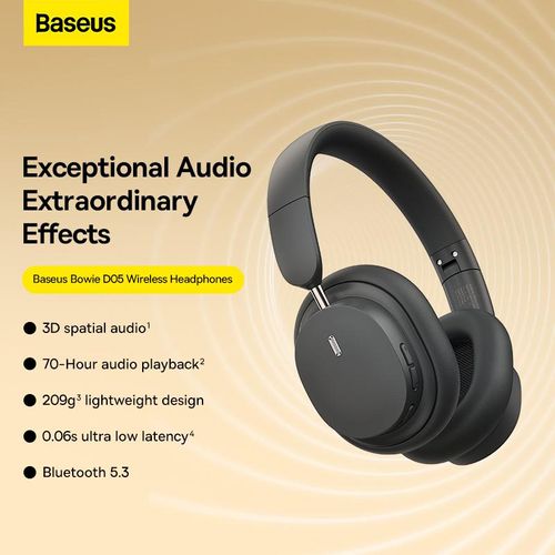אוזניות Baseus D05 Bluetooth - צבע אפור
