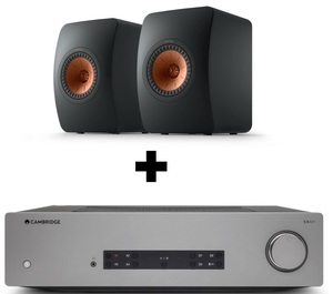 מגבר סטריאו מבית Cambridge Audio דגם CXA81 + זוג רמקולים מדפיים מבית KEF דגם LS50 Meta