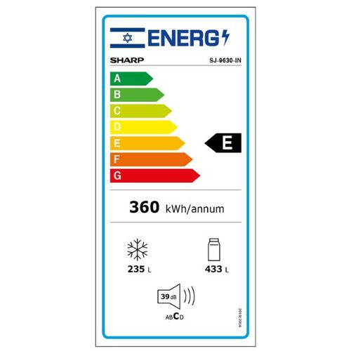 מקרר 5 דלתות 668 ליטר Sharp SJ-9630-SL נירוסטה מושחרת