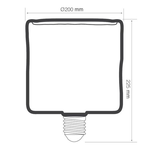 GLOW גלוב C95JR זכוכית עיצווב מרובע 8 וואט 2200K לעמעום יורולוקס 
