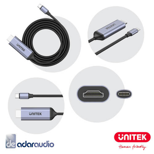כבל USB C זכר ל-HDMI זכר באורך 1.8 מטר Unitek V1423A 
