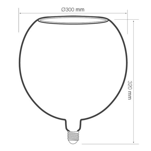 GLOW גלוב 300מ"מ זכוכית שקופה 8 וואט 2200K ניתן לעמעום יורולוקס 
