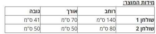 צמד שולחנות RUSSO