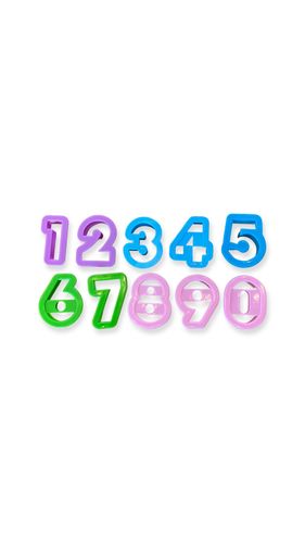 מארז חותכנים מיני - מספרים מפלסטיק גובה ספרה 5 ס