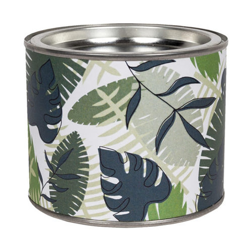 נר ריחני בפחית מעוצבת Tropical Leaves
