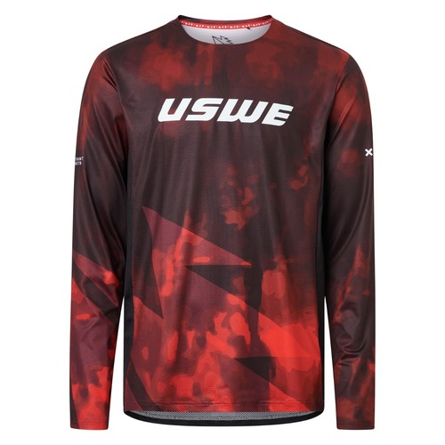 חולצת אופניים ארוכה אדום - USWE LUFTIG MTB JERSEY MEN