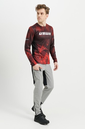 חולצת אופניים ארוכה אדום - USWE LUFTIG MTB JERSEY MEN