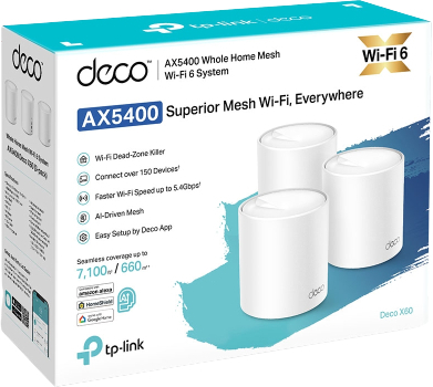 ראוטר TP-Link AX5400 Whole Home Mesh Wi-Fi System Deco X60 - שלוש יחידות