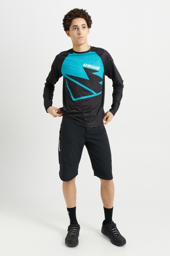 מכנס רכיבה קצר לאופניים שחור - USWE SKRUBB MTB SHORTS MEN
