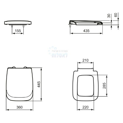 T9629901Ideal Standard | T663801 Ideal Standard | מושב אסלה אידיאל סטנדרט VENTUNO T663801 טריקה שקטה | לבן