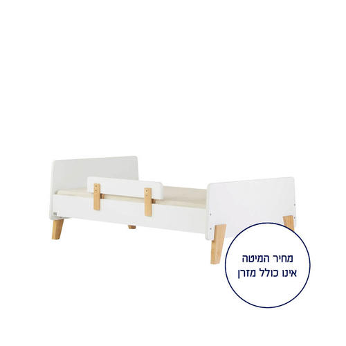 מיטת קטנים גדולים שורט פאן לבנה בשילוב עץ FUN רהיטי סגל