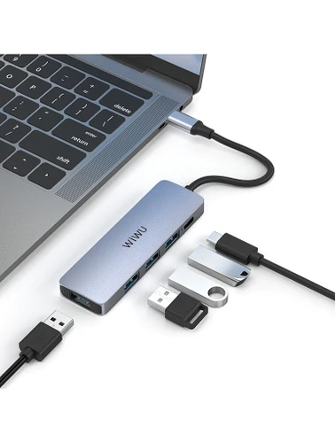 תחנת עגינה 5 ב-1 עם חיבור USB Type-C 100W 