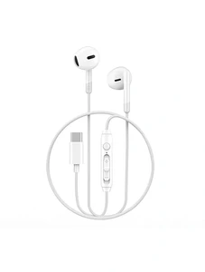 אוזניות לטלפון עם חיבור טייפ סי WiWU EarBuds EB314 Type-C - צבע לבן