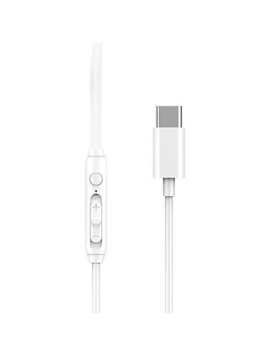 אוזניות לטלפון עם חיבור טייפ סי WiWU EarBuds EB314 Type-C - צבע לבן