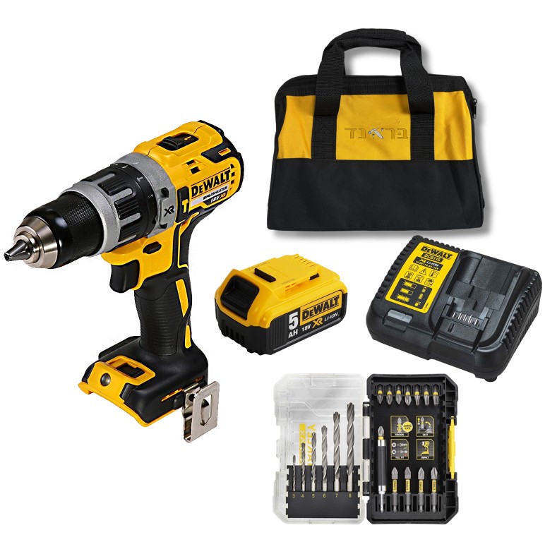מקדחה רוטטת BRUSHLESS + סוללה 5A ומטען + אביזרים