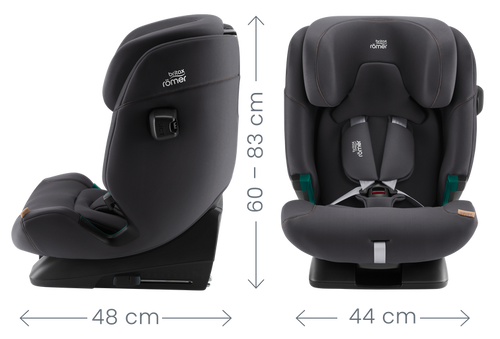 כסא בטיחות ובוסטר ADVANSAFIX PRO i-Size עם מצבי שכיבה ישיבה והגנת צד מורחבת - אפור