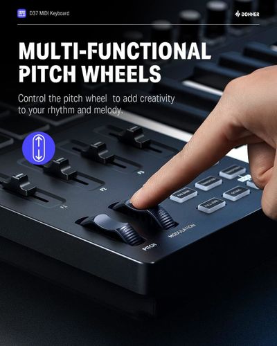 מקלדת שליטה 37 קלידים מלאים D-37 וחיבור USB MIDI מבית DONNER