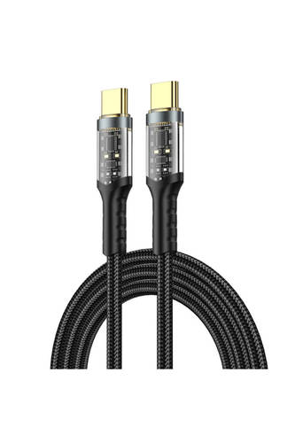 כבל טעינה והעברת נתונים טייפ-סי לטייפ-סי באורך 1.2 מטר USB-C 100W דגם WIWU Geek Wi-C016