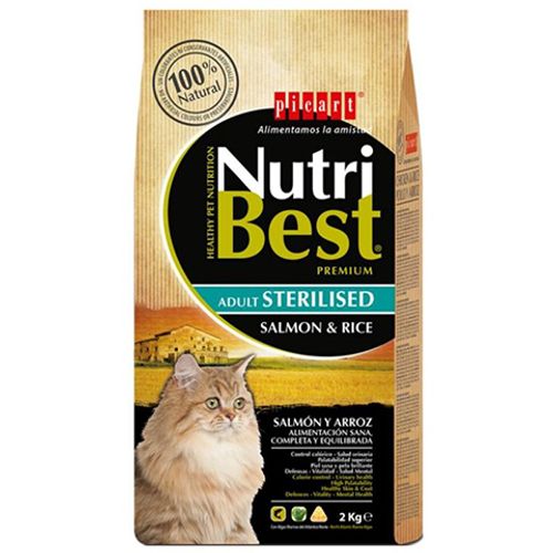 NutriBest נוטריבסט חתול מסורס סלמון ואורז 2 ק