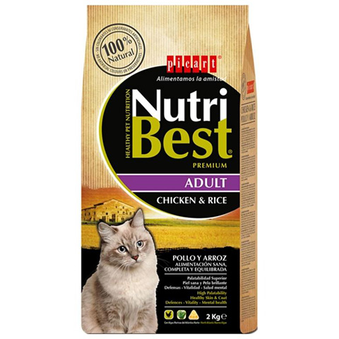 NutriBest נוטריבסט חתול בוגר עוף ואורז 2 ק"ג