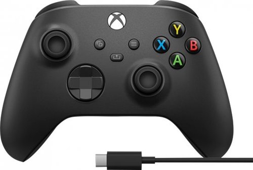 בקר משחק אלחוטי Microsoft Xbox Wireless Controller כולל כבל USB-C - צבע שחור