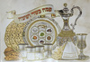 פלקט קישוט פסח כשר ושמח בעיטור נצנצים