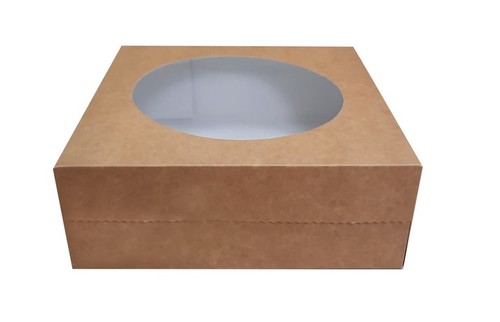 אריזה אינטגרלית חלון לעוגה חום קראפט 24X24X9