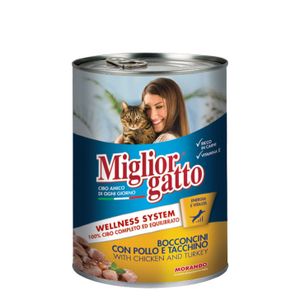 מיגליור גטו שימור לחתול עוף הודו 405 גרם