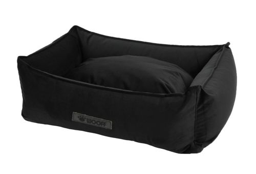 מיטה מלבנית קוקון קטיפה צבע שחור WOOFF - 60X40X18CM
