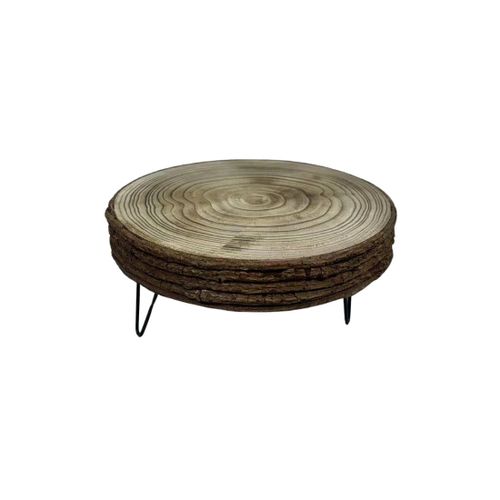 קערה עגולה עץ עם רגליות 29*29*12 Y.C.026124