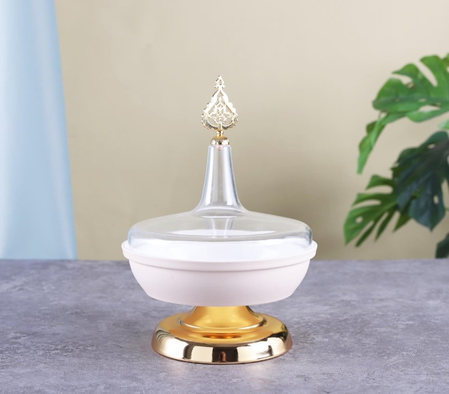 בונבונירה פורצלן + רגל 20 ס"מ פנינה זהב - Y.C.027077