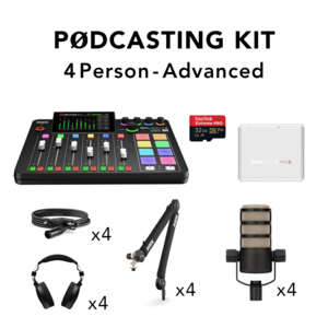 קיט מוצרים לפודקאסט 4 דוברים RODE Podcasting Kit Advanced