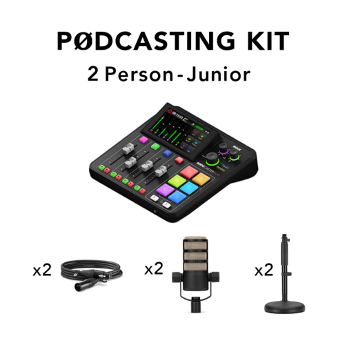 קיט מוצרים לפודקאסט 2 דוברים RODE Podcasting Kit Junior