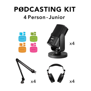 קיט הקלטת פודקאסט 4 דוברים RODE Podcast Recording Kit Junior
