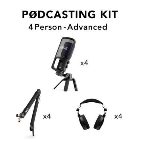 קיט הקלטת פודקאסט 4 דוברים RODE Podcast Recording Kit Advanced