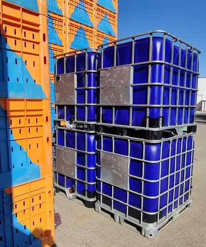 מיכל 1000 ליטר (קוביית IBC)- שטוף - 2 צול מיכל סולר 120*100*h115