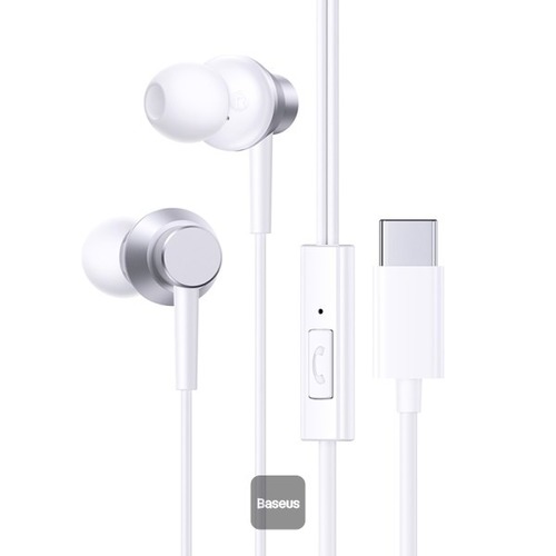 אוזניות חוטיות Baseus Encok CZ11 TYPE C - לבן